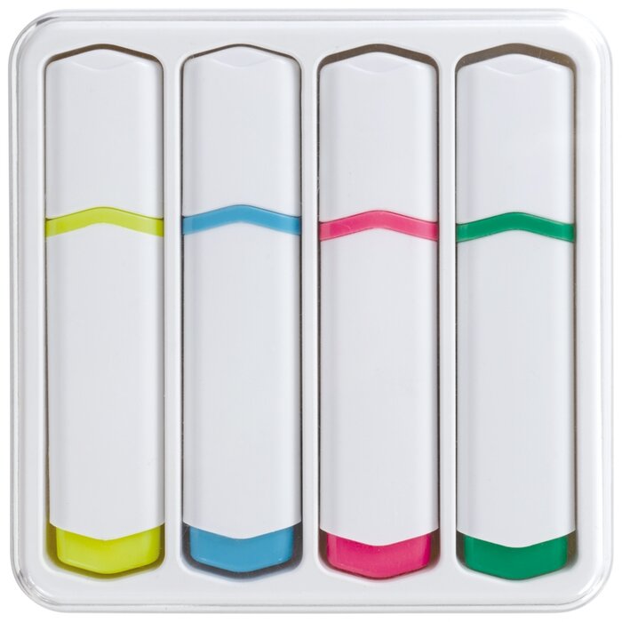 Set van 4 tekstmarkers markeerstift