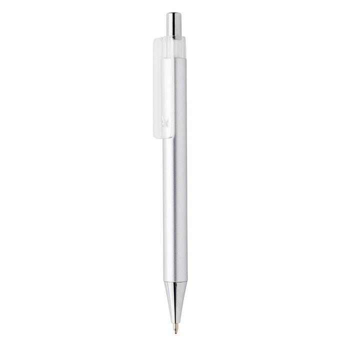 X8 metallic pen -zilver schuin