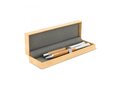 Metal ball pen and rollerball set bamboo in gift box