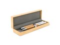 Metal ball pen and rollerball set bamboo in gift box