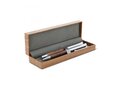Metal ball pen and rollerball set walnut wood in gift box