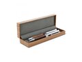 Metal ball pen and rollerball set walnut wood in gift box