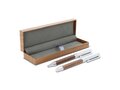 Metal ball pen and rollerball set walnut wood in gift box 1