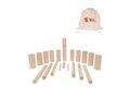 Wooden Kubb game in pouch