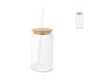 Glass with bamboo lid & straw 450 ml