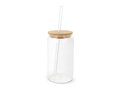 Glass with bamboo lid & straw 450 ml