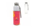Water bottle glass with custom made sleeve 500ml