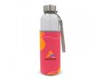 Water bottle glass with custom made sleeve 500ml