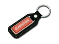 Metal rectangle keyring leather