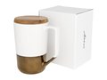 Tahoe tea and coffee ceramic mug with wood lid