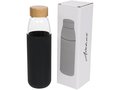 Kai 540 ml glass sport bottle with wood lid 1