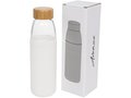 Kai 540 ml glass sport bottle with wood lid