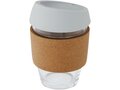Lidan 360 ml borosilicate glass tumbler with cork grip and silicone lid 15