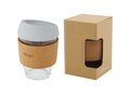 Lidan 360 ml borosilicate glass tumbler with cork grip and silicone lid 12