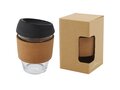 Lidan 360 ml borosilicate glass tumbler with cork grip and silicone lid 17