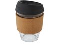 Lidan 360 ml borosilicate glass tumbler with cork grip and silicone lid 23