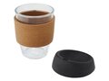 Lidan 360 ml borosilicate glass tumbler with cork grip and silicone lid 24