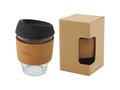 Lidan 360 ml borosilicate glass tumbler with cork grip and silicone lid 20