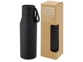 Ljungan 500 ml copper vacuum insulated stainless steel bottle with PU leather strap and lid