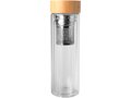 Bailey 400 ml borsilicate glass infuser bottle with bamboo lid 1