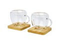 Manti 2-piece 100 ml double-wall glass cup with bamboo coaster 6
