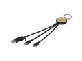 Tecta 6-in-1 recycled plastic/bamboo charging cable with keyring