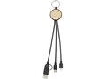Tecta 6-in-1 recycled plastic/bamboo charging cable with keyring 2