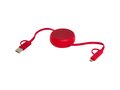 Alasia 5-in-1 100 cm recycled plastic and aluminium retractable data sync and 45W fast charge cable 5