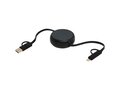 Alasia 5-in-1 100 cm recycled plastic and aluminium retractable data sync and 45W fast charge cable 26