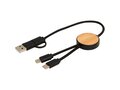 Chechia 5-in-1 recycled plastic 30 cm data sync and 27W fast charge cable with bamboo details 12
