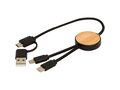 Chechia 5-in-1 recycled plastic 30 cm data sync and 27W fast charge cable with bamboo details 13