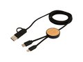 Chechia 5-in-1 recycled plastic 150 cm data sync and 27W fast charge cable with bamboo details 10