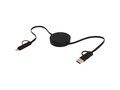 Citala 5-in-1 recycled plastic 90 cm retractable data sync and 40W fast charge cable 12