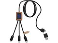 SCX.design C38 3-in-1 rPET light-up logo charging cable with squared wooden casing 6