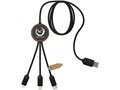 SCX.design C36 3-in-1 rPET light-up logo extended charging cable with round bamboo casing 1