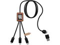 SCX.design C38 3-in-1 rPET light-up logo charging cable with squared wooden casing