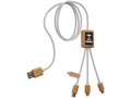SCX.design C39 3-in-1 rPET light-up logo charging cable with squared bamboo casing 3
