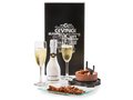 Christmas gift package with chocolate and bubbles