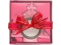 Glass Christmas tree shaped candle holder with candle