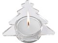 Glass Christmas tree shaped candle holder with candle 1