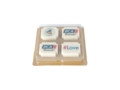 4 logo bonbons, white chocolate with hazelnut praline 1