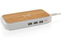 Bamboo 5W wireless charger with 3 USB ports