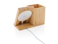 Calgary bamboo 5W wireless charger with pen holder 4