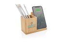 Calgary bamboo 5W wireless charger with pen holder 7