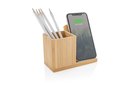 Calgary bamboo 5W wireless charger with pen holder 6
