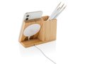 Calgary bamboo 5W wireless charger with pen holder 5