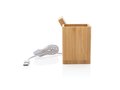 Calgary bamboo 5W wireless charger with pen holder 2