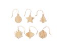 Set of wooden Xmas ornaments