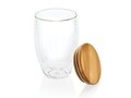 Double wall borosilicate glass with bamboo lid 350ml 3
