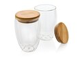 Double wall borosilicate glass with bamboo lid 350ml 2pc set 4